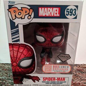 Funko Pop 593 Marvel Spider-Man Diamond Collection Box Lunch Exclusive Figure